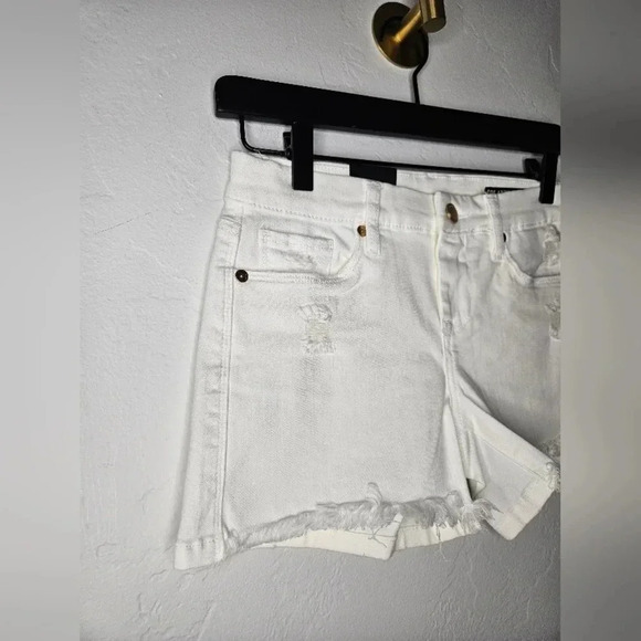 BLANKNYC The Essex The Classic Cut Off Shorts in White Stretch Distressed - Picture 3 of 5